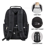 KAUKKO Laptop Backpacks for 14" Notebook Casual Computer Bag Stylish Pattern Daypack for Work Travel Business 27BLACK,11.8L