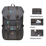 KAUKKO Laptop Outdoor Backpack Traveling Daypack Hiking Rucksack Large Capacity Bag Fits 15.6"(23 - Coffee)