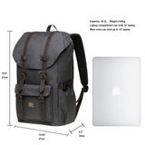 KAUKKO Laptop Outdoor Backpack Traveling Daypack Hiking Rucksack Large Capacity Bag Fits 15.6"(23 - Coffee)