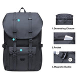 KAUKKO Laptop Outdoor Backpack Traveling Daypack Hiking Rucksack Large Capacity Bag Fits 15.6"(5 - 8 - Black)