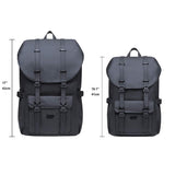 KAUKKO Laptop Outdoor Backpack Traveling Daypack Hiking Rucksack Large Capacity Bag Fits 15.6"(5 - 8 - Black)