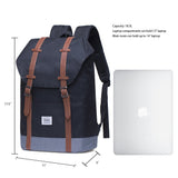 KAUKKO Lightweight Outdoor Backpack, Travel Casual Rucksack Laptop Daypack for 15"(6 - 2 - BLACK)