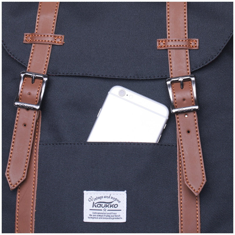 KAUKKO Lightweight Outdoor Backpack, Travel Casual Rucksack Laptop Daypack for 15"(6 - 2 - BLACK)