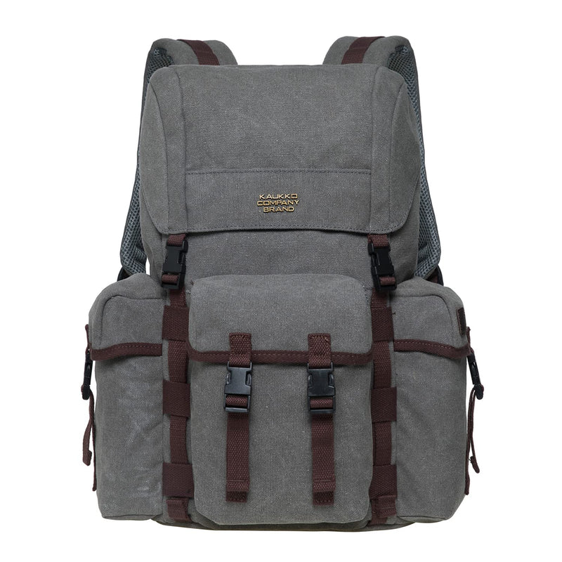 KAUKKO Men's Women's School Backpack Hiking Backpack Travel Bag Laptop Backpack Outdoor Sports Leisure Daypacks, GREY (K1017)