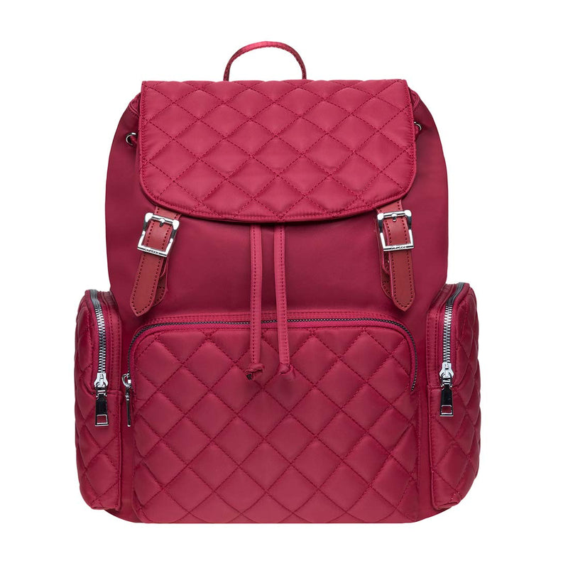 KAUKKO Multipurpose Canvas Backpack Daypack Hiking Travel Shoulder Bag Backpacks (15 - Red)