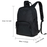 KAUKKO Nylon Travel Laptop Backpack for Men Women Work Casual Back Pack Daypack Fits 14" Laptop - Black
