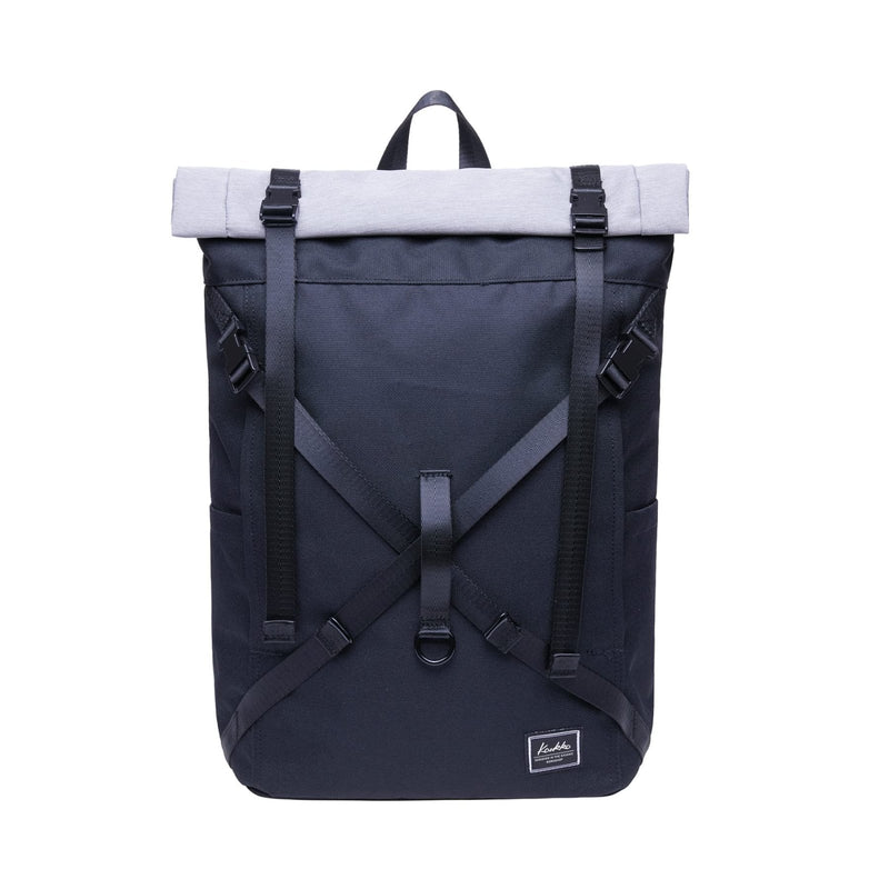 KAUKKO Stylish Oxford Fabric Backpack Travel Rucksack lightweight Hiking Bag Satchel(KF07 - black white)