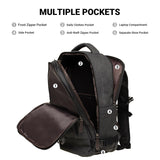 KAUKKO Thick Canvas Travel Backpack, Flight Approved Carry On Backpack with Shoe Pouch and 15.6 inch Laptop Compartment, 40L Luggage Casual Daypack Weekender Bag 10 - BLACK
