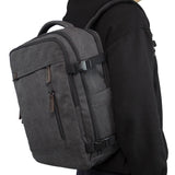 KAUKKO Thick Canvas Travel Backpack, Flight Approved Carry On Backpack with Shoe Pouch and 15.6 inch Laptop Compartment, 40L Luggage Casual Daypack Weekender Bag 10 - BLACK