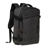 KAUKKO Thick Canvas Travel Backpack, Flight Approved Carry On Backpack with Shoe Pouch and 15.6 inch Laptop Compartment, 40L Luggage Casual Daypack Weekender Bag 10 - BLACK