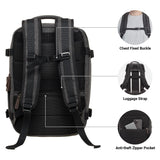 KAUKKO Thick Canvas Travel Backpack, Flight Approved Carry On Backpack with Shoe Pouch and 15.6 inch Laptop Compartment, 40L Luggage Casual Daypack Weekender Bag 10 - BLACK