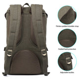 KAUKKO Travel Laptop Backpack Outdoor Rucksack Causal backpack Fits 15.6"(Canvas Green)