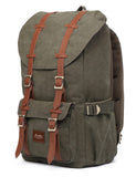 KAUKKO Travel Laptop Backpack Outdoor Rucksack Causal backpack Fits 15.6"(Canvas Green)