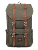 KAUKKO Travel Laptop Backpack Outdoor Rucksack Causal backpack Fits 15.6"(Canvas Green)