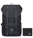 KAUKKO Travel Laptop Backpack, Outdoor Rucksack, Causal backpack Fits 15.6"(Linen Black2pcs)