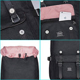 KAUKKO Travel Laptop Backpack, Outdoor Rucksack, Causal backpack Fits 15.6"(Linen Black2pcs)