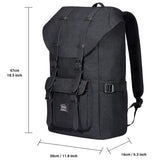 KAUKKO Travel Laptop Backpack, Outdoor Rucksack, Causal backpack Fits 15.6"(Linen Black2pcs)