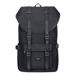 KAUKKO Travel Laptop Backpack, Outdoor Rucksack, School backpack Fits 15.6(Linen Black)
