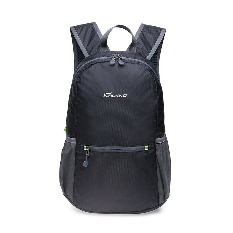 KAUKKO Ultra Lightweight Packable Backpack, Water Resistant Travel Hiking Shoulder Bag,Small Sport Daypack, Handy Foldable Camping Outdoor Backpack (01BLACK)