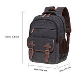 KAUKKO Vintage Canvas Backpack - Large Capacity, Multi - Functional Durable Outdoor Rucksack S28 - BLACK, 24.3L