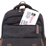 KAUKKO Vintage Canvas Backpack - Large Capacity, Multi - Functional Durable Outdoor Rucksack S28 - BLACK, 24.3L