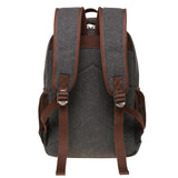 KAUKKO Vintage Canvas Backpack - Large Capacity, Multi - Functional Durable Outdoor Rucksack S28 - BLACK, 24.3L
