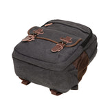 KAUKKO Vintage Canvas Backpack - Large Capacity, Multi - Functional Durable Outdoor Rucksack S28 - BLACK, 24.3L