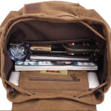 KAUKKO Vintage Casual Canvas and Leather Rucksack Backpack