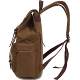 KAUKKO Vintage Casual Canvas and Leather Rucksack Backpack