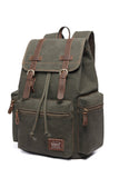 KAUKKO Vintage Casual Canvas and Leather Rucksack Backpack