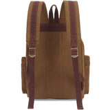 KAUKKO Vintage Casual Canvas and Leather Rucksack Backpack