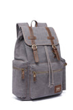 KAUKKO Vintage Casual Canvas and Leather Rucksack Backpack