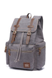 KAUKKO Vintage Casual Canvas and Leather Rucksack Backpack