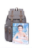 KAUKKO Vintage Casual Canvas and Leather Rucksack Backpack