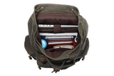 KAUKKO Vintage Casual Canvas and Leather Rucksack Backpack