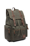 KAUKKO Vintage Casual Canvas and Leather Rucksack Backpack