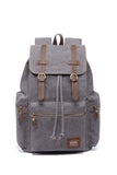 KAUKKO Vintage Casual Canvas and Leather Rucksack Backpack