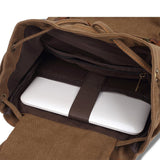 KAUKKO Vintage Casual Canvas and Leather Rucksack Backpack