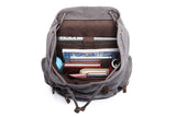 KAUKKO Vintage Casual Canvas and Leather Rucksack Backpack