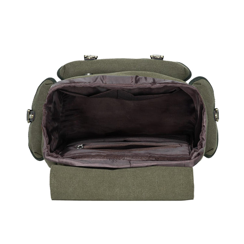 KAUKKO Vintage Casual polyster and Leather Rucksack Backpack