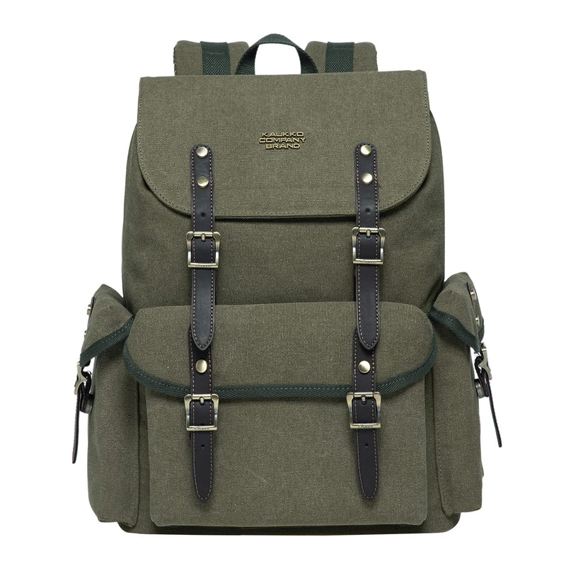 KAUKKO Vintage Casual polyster and Leather Rucksack Backpack