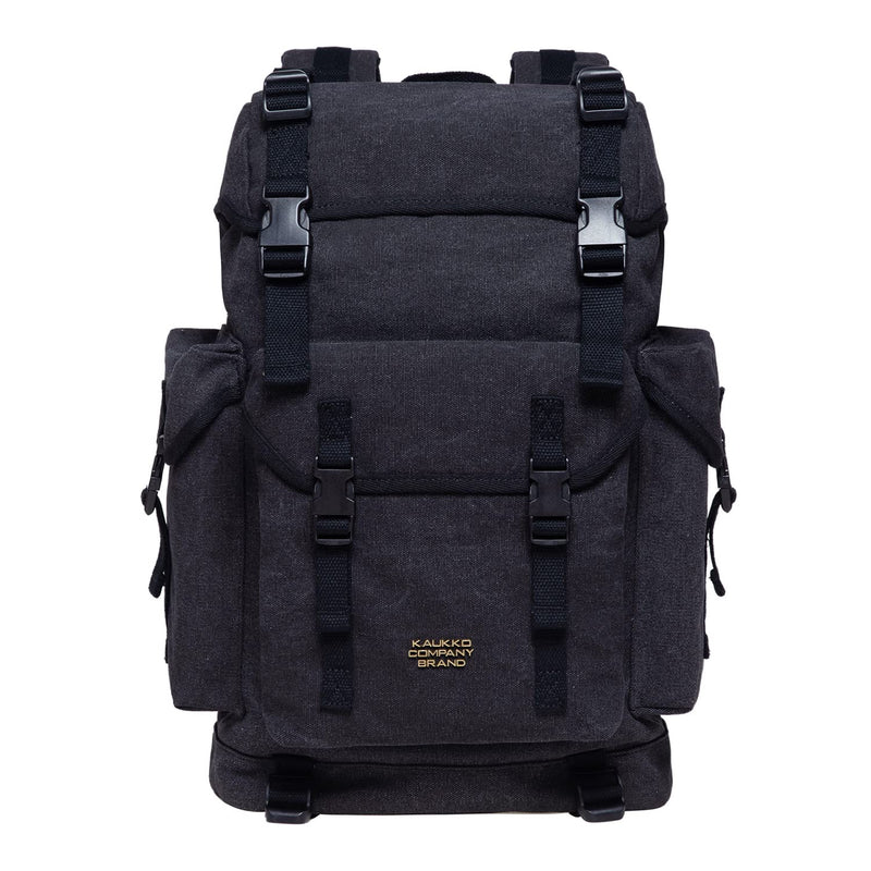 KAUKKO Vintage Casual polyster and Leather Rucksack Backpack