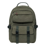 KAUKKO Vintage Casual polyster and Leather Rucksack Backpack(20-2-ARMYGREEN)