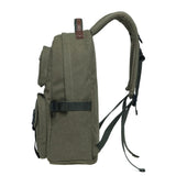 KAUKKO Vintage Casual polyster and Leather Rucksack Backpack(20 - 2 - ARMYGREEN)