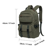 KAUKKO Vintage Casual polyster and Leather Rucksack Backpack(20 - 2 - ARMYGREEN)