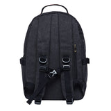KAUKKO Vintage Casual polyster and Leather Rucksack Backpack(20 - 2 - BLACK)