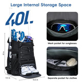 KAVIGOR Baseball Bag for Youth and Adult, Softball Backpack 40L Large Capacity, Bat Backpack with Shoes Compartment and Hidden Helmet Holder