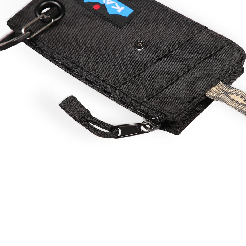 KAVU Clipper Card Case Double Sided Wallet with Clip Key Ring - Raven