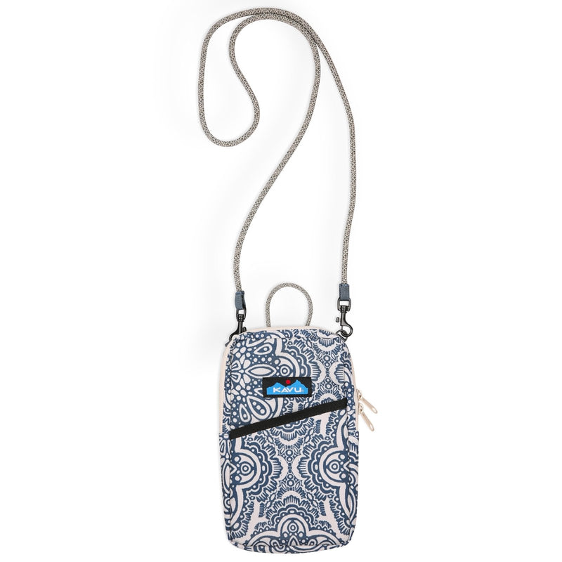 KAVU Essential Case Zip Crossbody Wallet with Rope Strap, Divine Damask