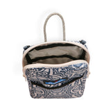 KAVU Essential Case Zip Crossbody Wallet with Rope Strap, Divine Damask